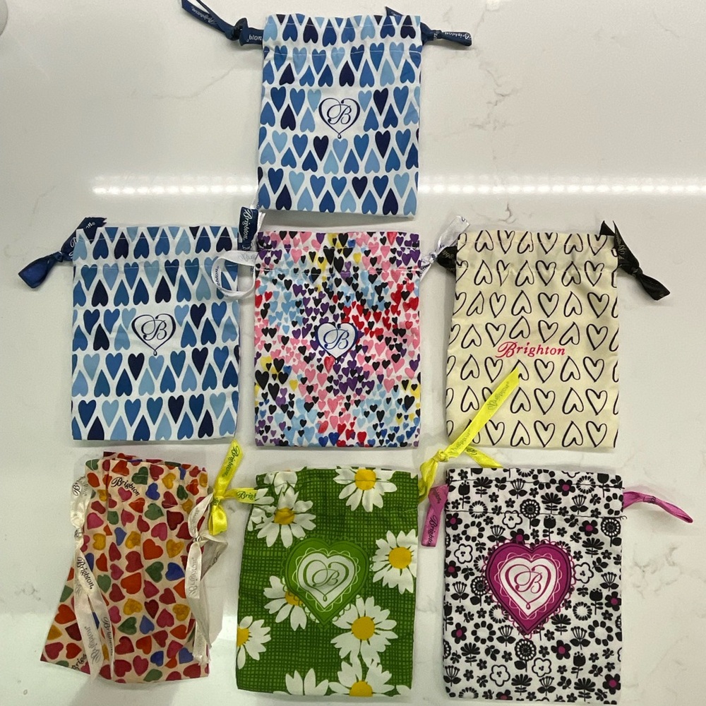 Brighton drawstring dust bag satchel gift bags assorted - lot of 7